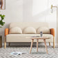 Contemporary Tight Back Standard Sofa Faux Leather Square Arm Sofa