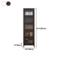 Modern Vertical Standard Bookshelf Manufactured Wood Bookcase with Glass Doors