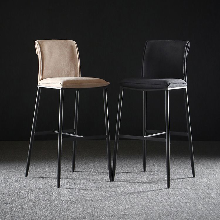 Upholstered Modern Counter Bar Stool Armless Backrest Bar Stool with Metal Base Clearhalo 'Bar Furniture' 'Bar Stools' 'bar_stools' 'furn' 'furn_bar_stools' 'furniture_bar_stools' 'Kitchen & Dining Furniture' 'kitchen&dining_furn' 'kitchen' 'kitchen_furn' Furniture' 1200x1200_6b75bcfb-87cc-4628-8e5d-38f3282b81e8