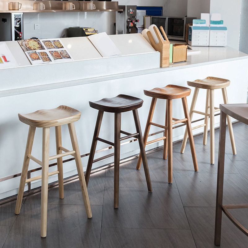Industrial Armless Backless Counter Stool Wood Bar Stool with Pedal for Cafe Clearhalo 'Bar Furniture' 'Bar Stools' 'bar_stools' 'furn' 'furn_bar_stools' 'Furniture' 'Kitchen & Dining Furniture' 1200x1200_6b75d640-f930-411c-9009-2184f6109d9f