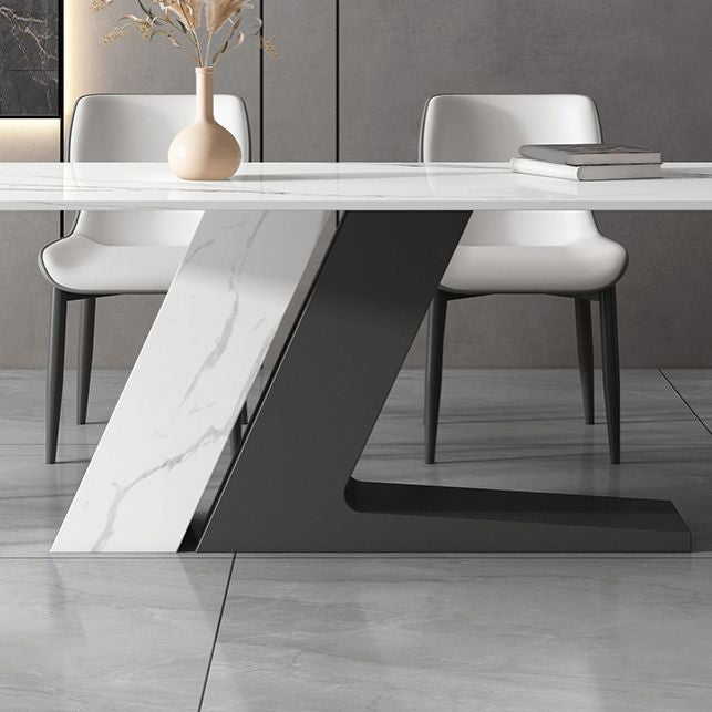 Set da tavolo da cima top a pietra bianca moderna 1/4/5/7 pezzi set da pranzo con sedie imbottite