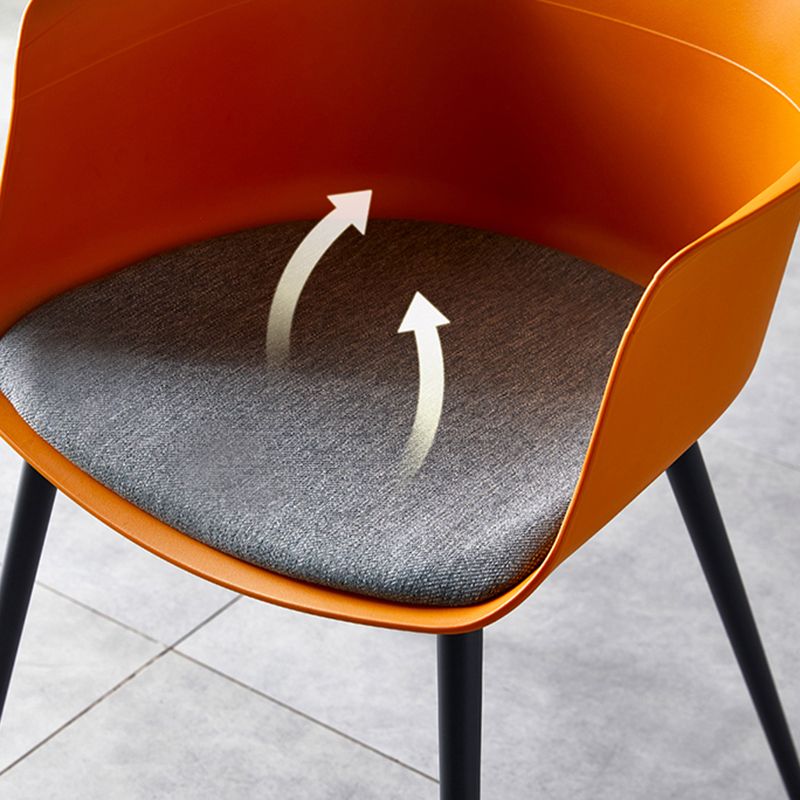 Plastic Modern Indoor-Outdoor Chair Dining Room Solid Back Upholstered Arm Chair Clearhalo ' kitchen&dining_furn' 'Dining Chairs' 'Dining Tables & Seating' 'dining_chair' 'Furniture' 'furniture_dining_chair' 'Kitchen & Dining Furniture' 'kitchen' 1200x1200_6b7619b2-96d1-4c65-9d85-d9e10bea73e3