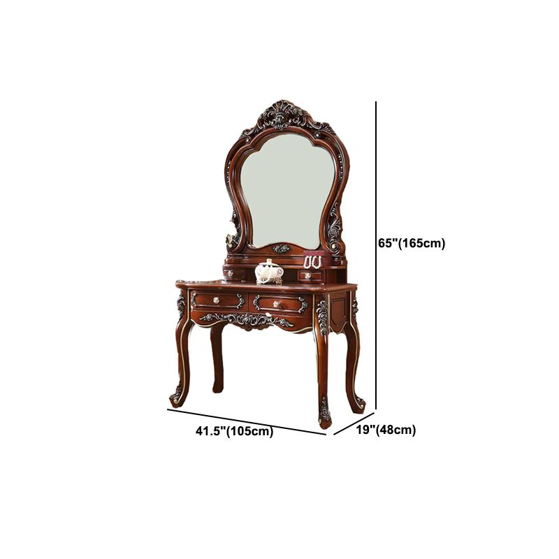 Vanity di rovere marrone set 64,96 "di alta vanità con cassetto e specchio