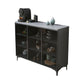 Glam -glazen deuren buffet sideboard stenen dinerserver voor woonkamer