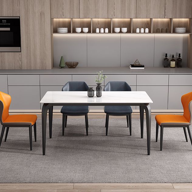 Mesa de piedra sinterizada industrial para mesa de comedor rectangular de restaurantes con 4 patas