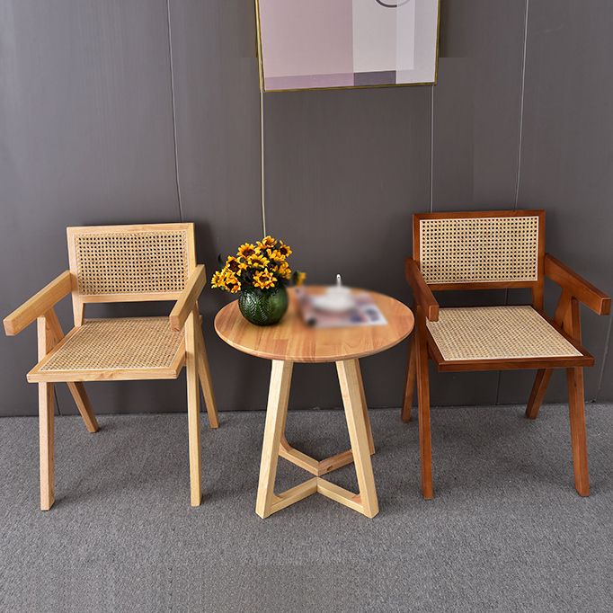 Contemporary Style Rubberwood Chair Open Back Arm Kitchen Dining Chairs Clearhalo ' kitchen&dining_furn' 'Dining Chairs' 'Dining Tables & Seating' 'dining_chair' 'furn' 'furn_dining_chair' 'Furniture' 'furniture_dining_chair' 'Kitchen & Dining Furniture' 'kitchen' 1200x1200_6b78ec1c-fbab-4c7a-b973-1f3ab9c9e8ae