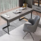 Stone Rectangle Writing Desk Modern Style Computer Desk in Gray