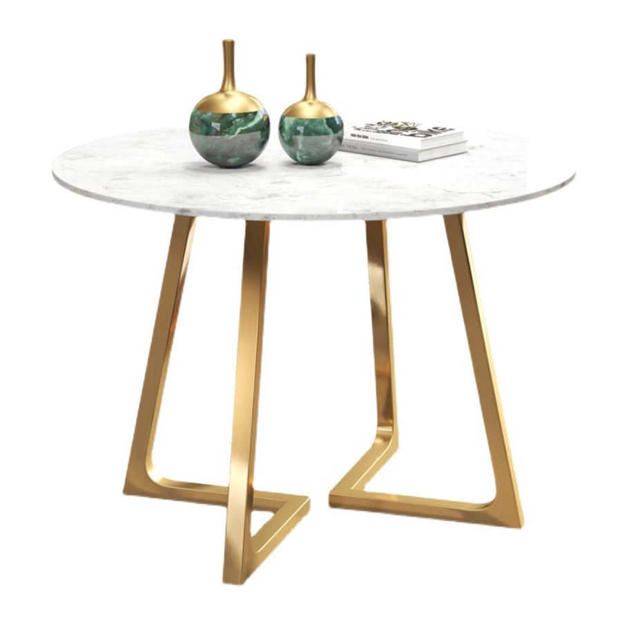 Scandinavian Round DiningRoomTableSet with Sintered Stone Dinette Set with Metal Pedestal Base Clearhalo 'Dining Room Sets' 'Dining Tables & Seating' 'dining_room_set' 'furn' 'furn_dining_room_set' 'Furniture' 'furniture_dining_room_set' 'Kitchen & Dining Furniture' 'kitchen&dining_furn' 'kitchen' 1200x1200_6b7bd419-23c2-4594-9813-8061fedc7241