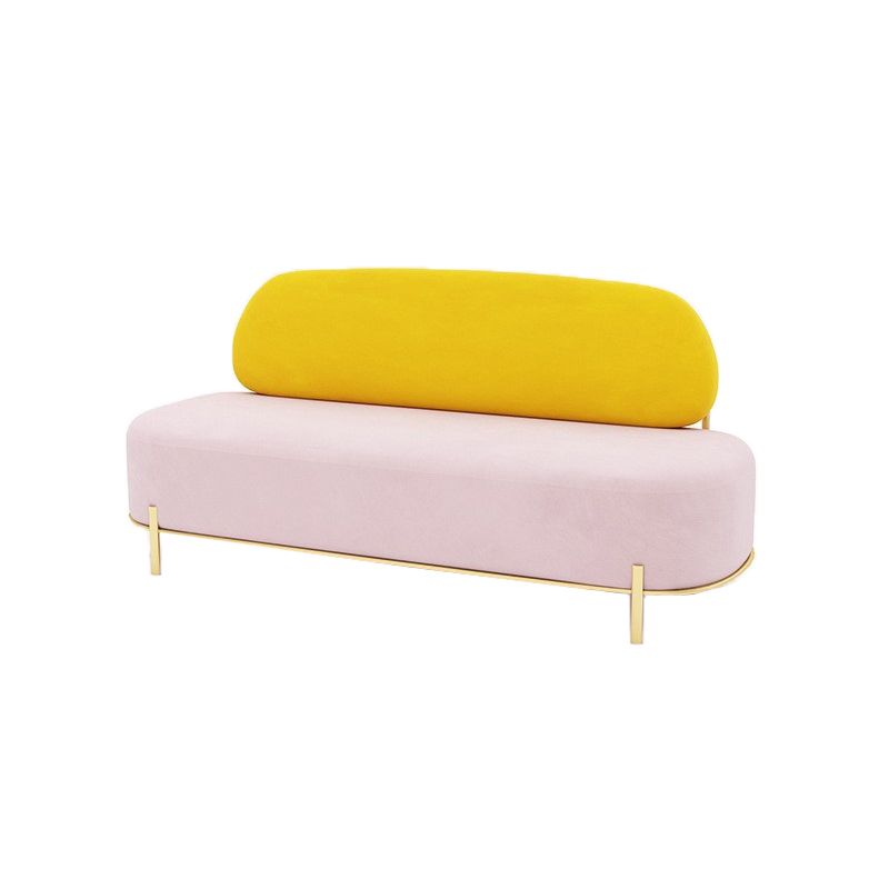 Armloze eigentijdse bank fluweel strak terug voor appartementenbanken