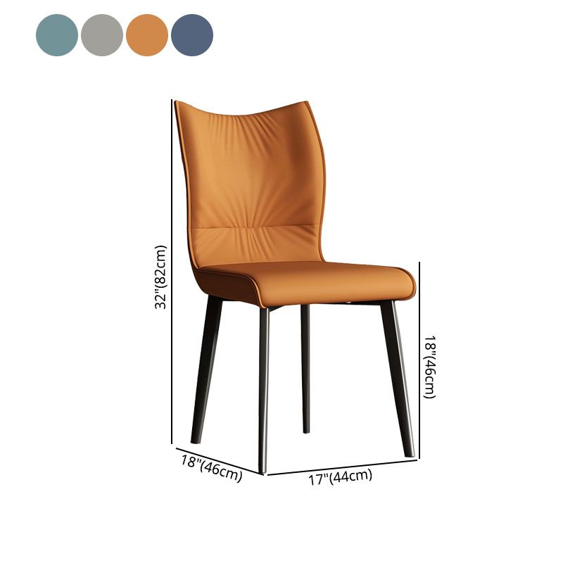 Contemporary Restaurant Leather Side Chair Matte Finish Solid Back Dining Chair Clearhalo 'Dining Chairs' 'Dining Tables & Seating' 'dining_chair' 'furn' 'furn_dining_chair' 'Furniture' 'Kitchen & Dining Furniture' 1200x1200_6b7f75b8-f1eb-48ac-9f07-7dc9850be788