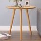 Scandinavian Round Wooden Top Side Table 19.68" Tall 3 Legs End Table