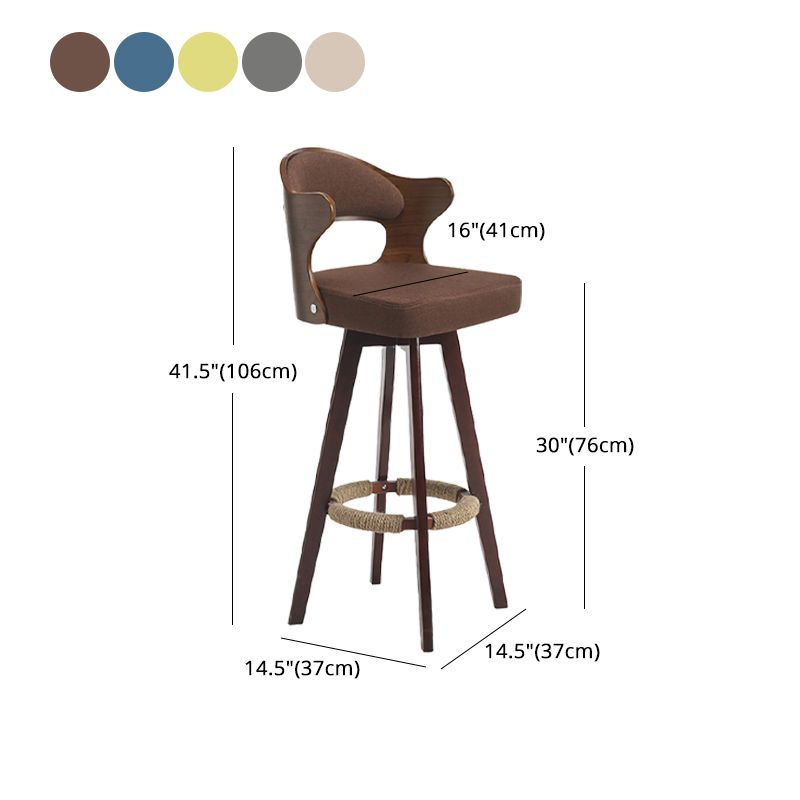 Nordic Style Counter and Bar Stool Backrest Solid Wood Upholstered Counter Chair Clearhalo 'Bar Furniture' 'Bar Stools' 'bar_stools' 'furniture_bar_stools' 'Kitchen & Dining Furniture' 'kitchen&dining_furn' 'kitchen' 'kitchen_furn' Furniture' 1200x1200_6b819c78-87ca-44de-add9-abfe2062210f