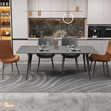 Sintered Stone Three-Color Dining Table Modern Style 4 Legs Table for Dining Room Clearhalo ' dining_table' 'Dining Tables & Seating' 'Dining Tables' 'furn' 'furn_dining_table' 'Furniture' 'furniture_dining_table' 'Kitchen & Dining Furniture' 'kitchen&dining_furn' 'kitchen' 'kitchen_dining_table' 1200x1200_6b8382bb-e63d-4b54-9618-70a672f01a83