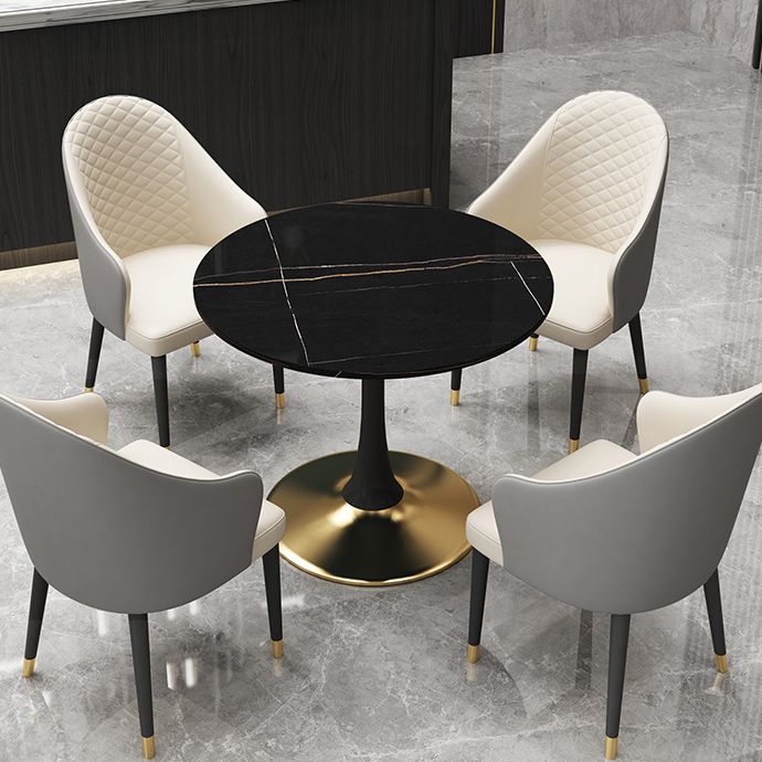 31.5'' Traditional Luxury Dining Table Round Table with Metal Tulip Base Clearhalo ' dining_table' 'Dining Tables & Seating' 'Dining Tables' 'furn' 'furn_dining_table' 'Furniture' 'furniture_dining_table' 'Kitchen & Dining Furniture' 'kitchen&dining_furn' 'kitchen' 'kitchen_dining_table' 1200x1200_6b859281-3a7e-479a-a2a1-39b8474fe0ec