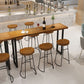 Light Brown Solid Wood Top Bar Table Industrial Metal Base Bistro Table Clearhalo 'Bar Furniture' 'Bar Tables' 'bar_tables' 'furn' 'furn_bar_tables' 'Furniture' 'Kitchen & Dining Furniture' 1200x1200_6b868e26-8ff8-41c7-98d6-3381aed3ed2d
