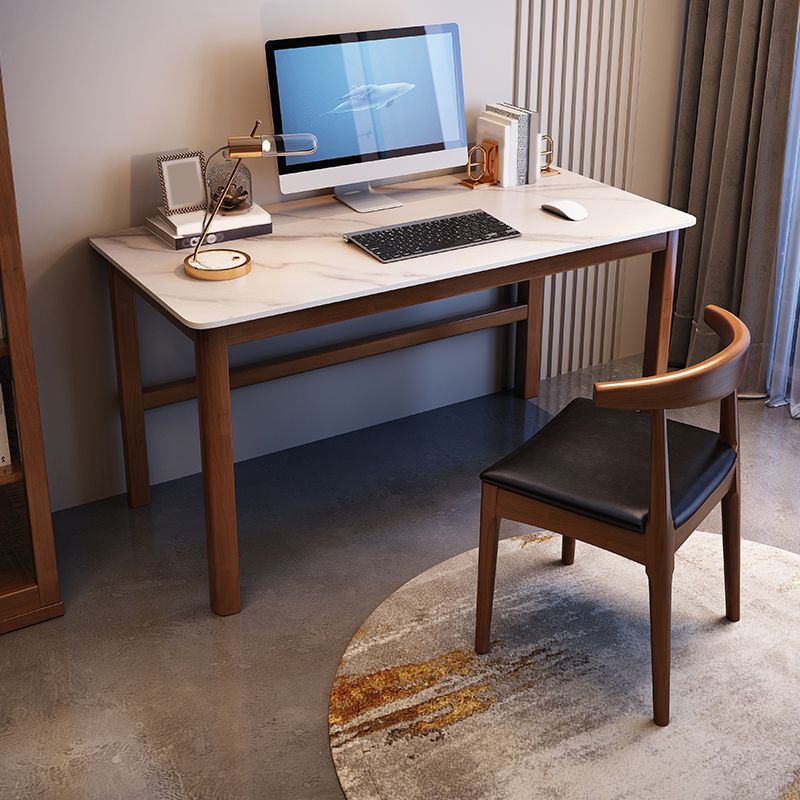 Moderne rechthoekige kantoorbureau marmeren massief hout schrijfde bureau