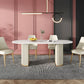 Glam Oval Shape White Dining Table Sintered Stone Standard Dining Table for Kitchen Clearhalo ' dining_table' 'Dining Tables & Seating' 'Dining Tables' 'furn' 'furn_dining_table' 'Furniture' 'furniture_dining_table' 'Kitchen & Dining Furniture' 'kitchen&dining_furn' 'kitchen' 'kitchen_dining_table' 1200x1200_6b8aad0d-cd40-4b92-8d61-e813e97dae91
