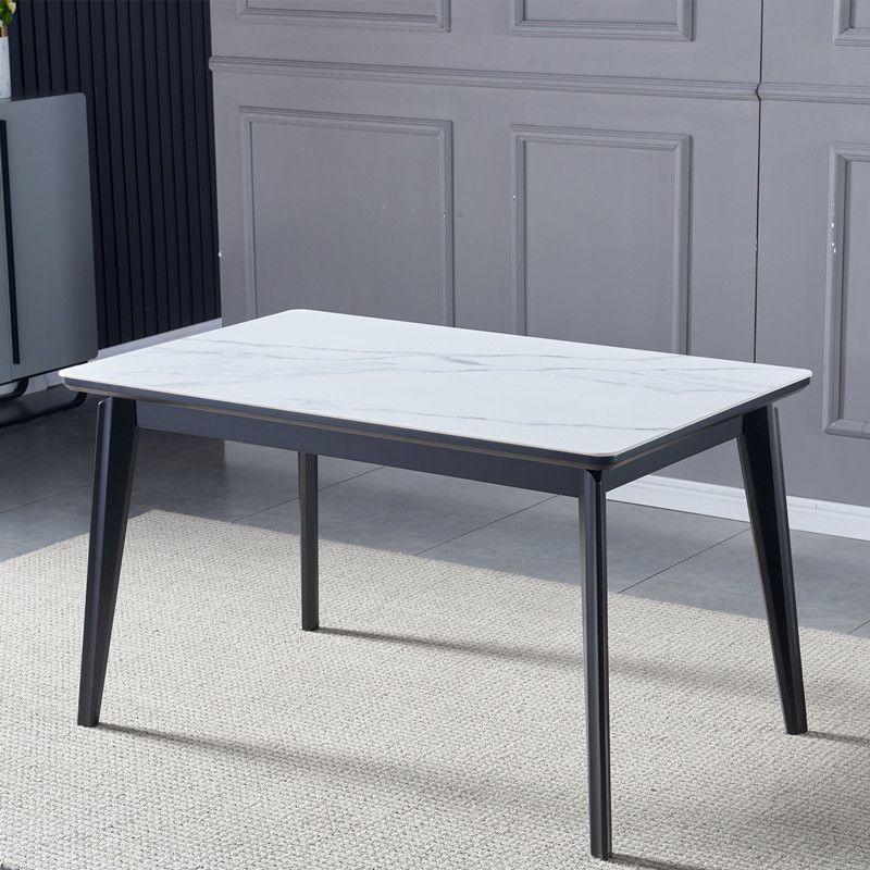 Fixed Sintered Stone Top Kitchen Table Set with 4 Legs Base Dining Furniture for Home Clearhalo 'Dining Room Sets' 'Dining Tables & Seating' 'dining_room_set' 'furn' 'furn_dining_room_set' 'Furniture' 'furniture_dining_room_set' 'Kitchen & Dining Furniture' 'kitchen&dining_furn' 'kitchen' 1200x1200_6b8ac42e-c20b-4b01-acd4-fe8f9e70296f