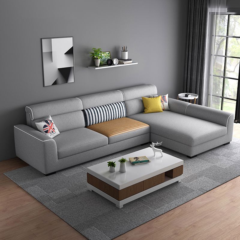 Flared Arms Slipcovered Sectionals with Sewn Pillow Back for Living Room and Apartment Clearhalo 'furn' 'furn_sectionals' 'Furniture' 'furniture_sectionals' 'Living Room Furniture' 'Sectionals' 1200x1200_6b8c8799-b436-4f60-8e76-8171beeb2630