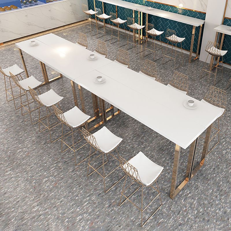 Pine Wood Bar Dining Table Glam Rectangle Bar Table with Double Pedestal for Dining Room Clearhalo 'Bar Furniture' 'Bar Tables' 'bar_tables' 'furn' 'furn_bar_tables' 'Furniture' 'furniture_bar_tables' 'Kitchen & Dining Furniture' 1200x1200_6b8d4413-b154-4eec-abcd-5ffebe969777