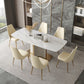 Contemporary Sintered Stone Top Standard Dining Set White Rectangle Shape Dining Set for Kitchen Clearhalo 'Dining Room Sets' 'Dining Tables & Seating' 'dining_room_set' 'furn' 'furn_dining_room_set' 'Furniture' 'furniture_dining_room_set' 'Kitchen & Dining Furniture' 'kitchen&dining_furn' 'kitchen' 1200x1200_6b8d8645-58d8-4b78-be2d-c28541d5ac34