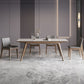 White Mid-Century Dining Table Stone Top Table with Wooden Frame Clearhalo 'Dining Tables & Seating' 'Dining Tables' 'dining_table' 'furn' 'furn_dining_table' 'Furniture' 'Kitchen & Dining Furniture' 1200x1200_6b90bc9a-13b3-4404-87e1-468c984ec721