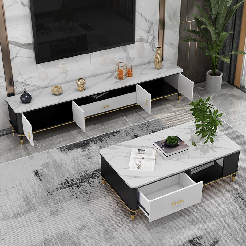 Open Storage TV Media Console Stone TV Console for Living Room Clearhalo 'furn' 'furn_tv_stands_entertainment_centers' 'Furniture' 'Living Room Furniture' 'TV Stands & Entertainment Centers' 'TV Stands & Media Storage Furniture' 'tv_stands_entertainment_centers' 1200x1200_6b9202d6-be22-4910-97ab-605b03e5626f