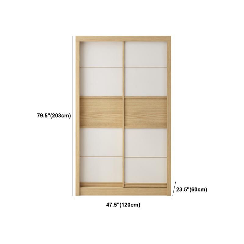 Modern Natural Wardrobe Armoire Engineered Wood Wardrobe with Drawer Clearhalo 'Armoires & Wardrobes' 'armoires_wardrobes' 'Bedroom Furniture' 'furn' 'furn_armoires_wardrobes' 'Furniture' 1200x1200_6b920ebd-b7f1-4871-9d13-c50b2001cf44