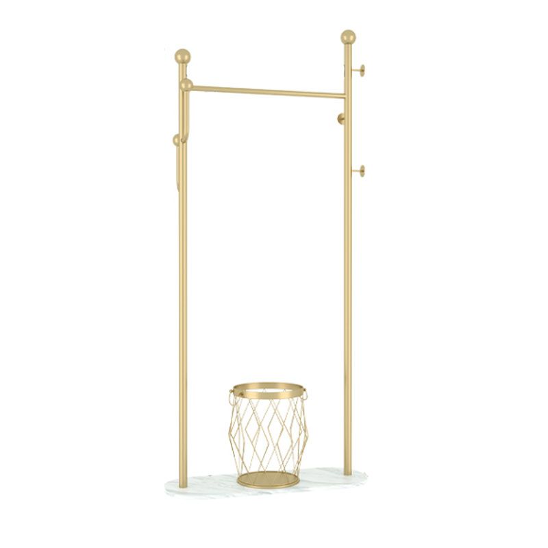 Luxurious Metal Hall Hall Tree Caseta de almacenamiento de almacenamiento de pie con ganchos de pelaje