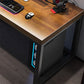 Scrivania rettangolare in legno massello scrivania da gioco industriale con gambe metalliche
