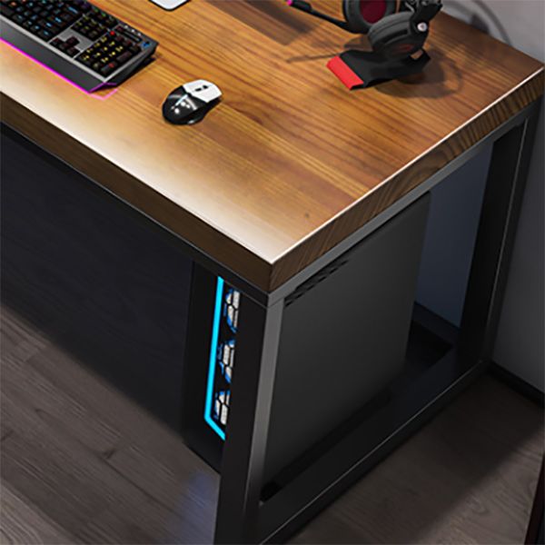 Scrivania rettangolare in legno massello scrivania da gioco industriale con gambe metalliche