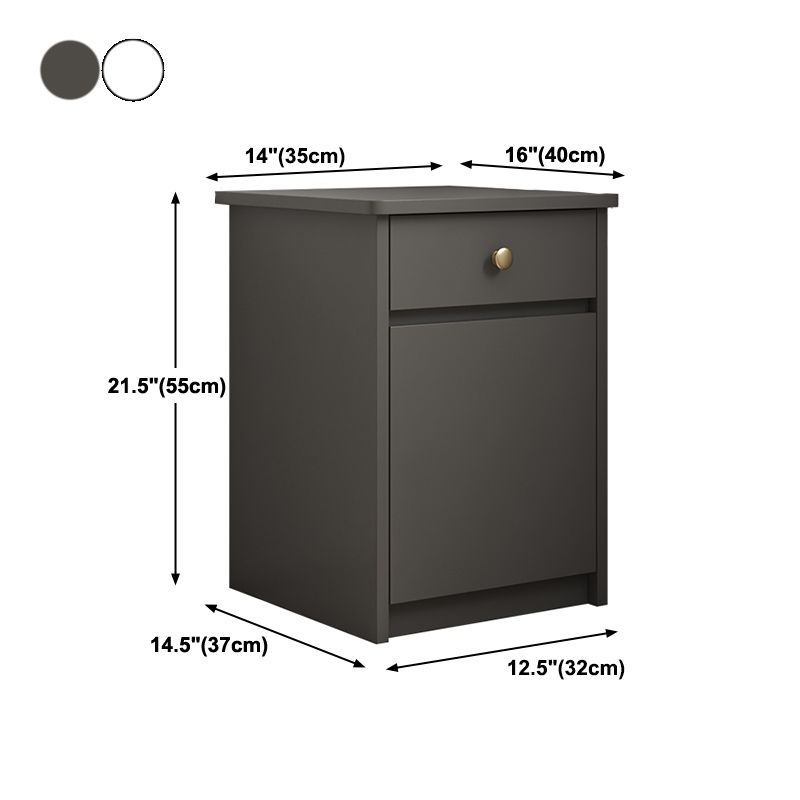 22 "Hモダンなベッドサイドキャビネット模倣ウッド1ドア1ドロワーナイトスタンド