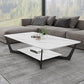 Cross Legs Slate Coffee Table Shelf Included Simple Single Cocktail Table