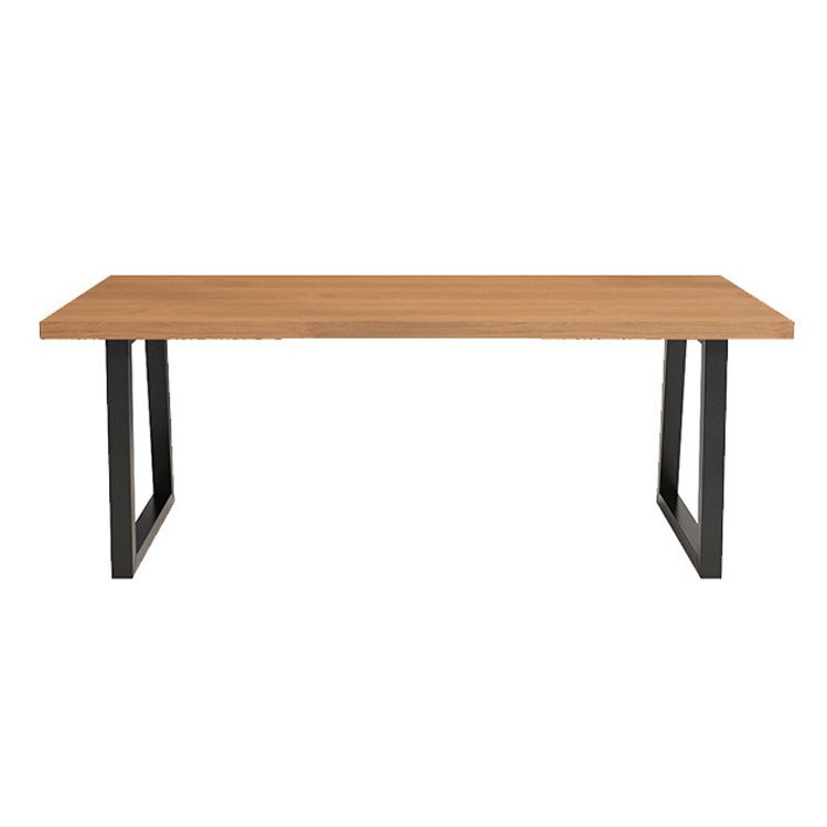 Bruin massief hout schrijfde bureau huis of kantoor industriële slee metalen poten kantoor bureau