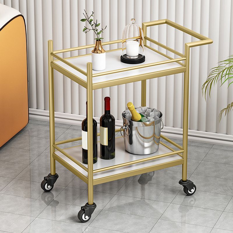 Contemporary Metal Prep Table 29.53"H Rolling Prep Table for Dining Room Clearhalo 'furn' 'furn_kitchen_islands_carts' 'Furniture' 'Kitchen & Dining Furniture' 'Kitchen Islands & Carts' 'kitchen_islands_carts' 1200x1200_6b991d76-fc84-4e32-b995-deee7726b923