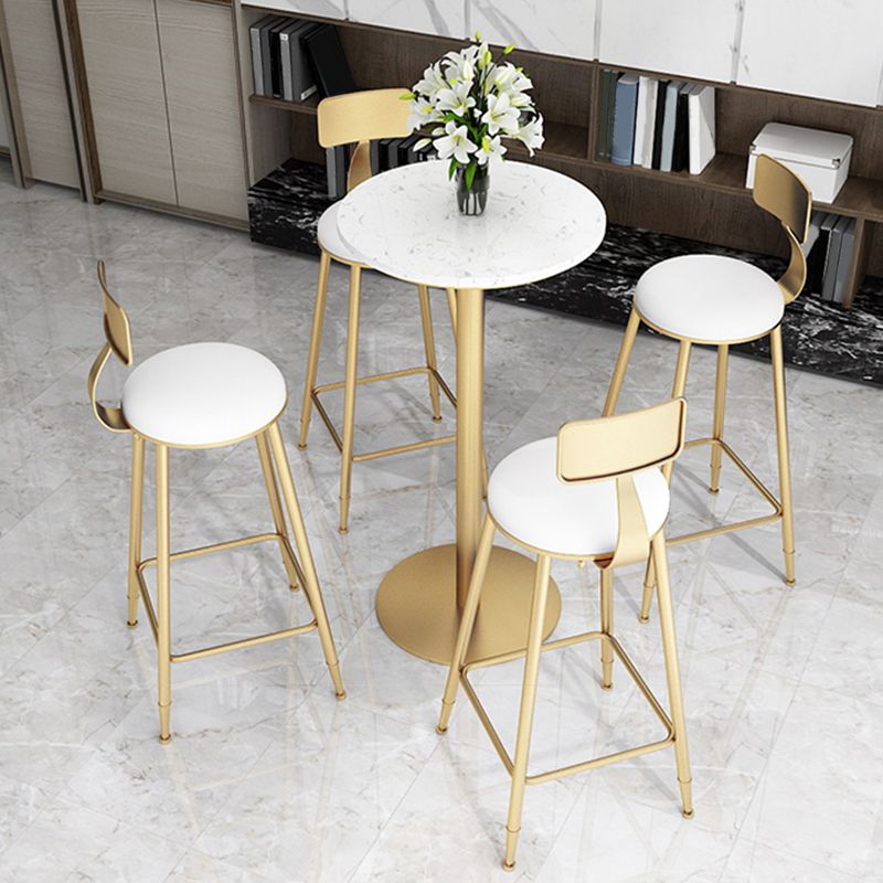 Glamouröser runder Esshocker Low Rückenstühle mit goldener Metallbasis