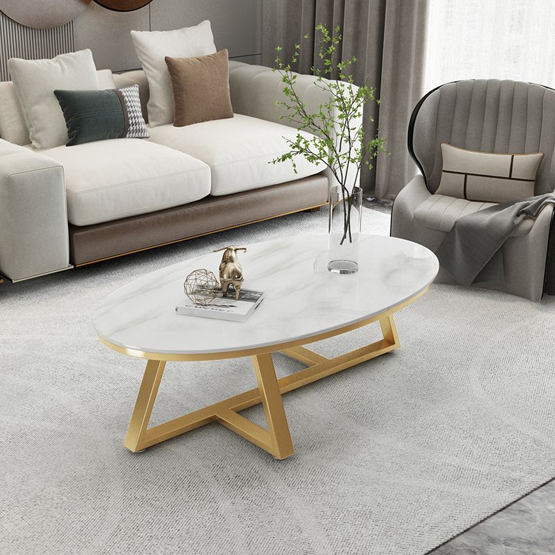 Contemporary Coffee Table Oval Single Stone Coffee Cocktail Table Clearhalo 'Coffee & Accent Tables' 'Coffee Tables' 'coffee_tables' 'furn' 'furn_coffee_tables' 'Furniture' 'Living Room Furniture' 1200x1200_6b9c87e2-f71c-472e-a6ef-9f8d95af8486