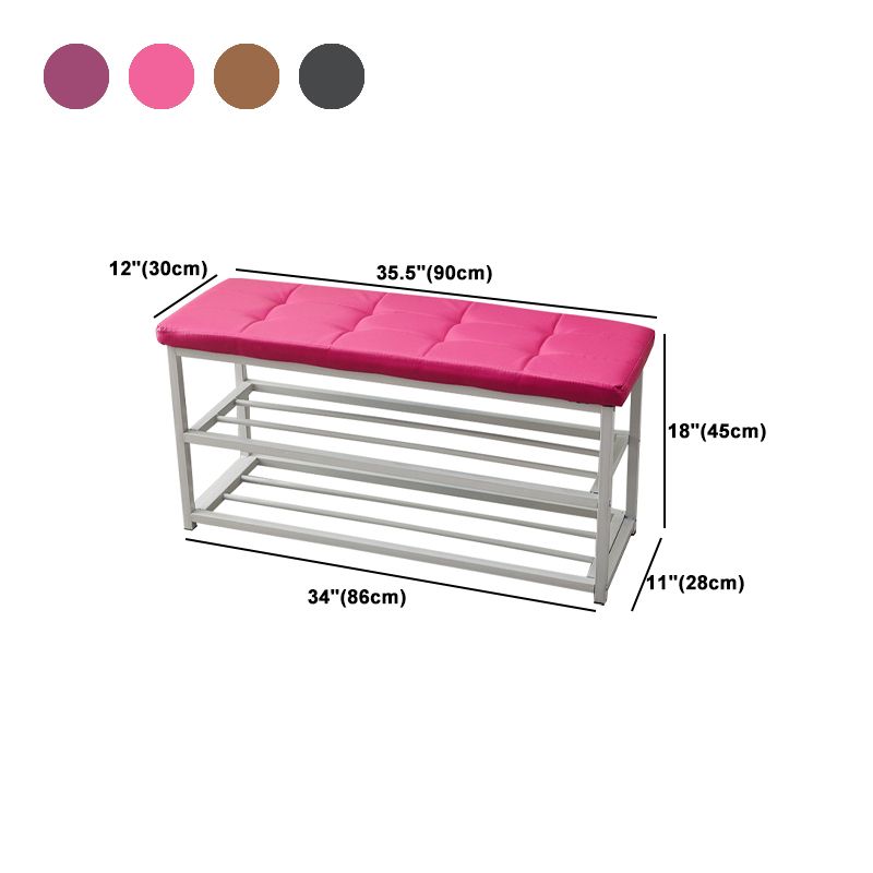 Contemporary Ottoman Faux Leather Upholstered Tufted Rectangle Ottoman with Bottom Rack Clearhalo 'furn' 'furn_ottomans_poufs' 'Furniture' 'Living Room Furniture' 'Ottomans & Poufs' 'ottomans_poufs' 1200x1200_6b9d0b24-257f-4d06-87f3-1d468a205d07