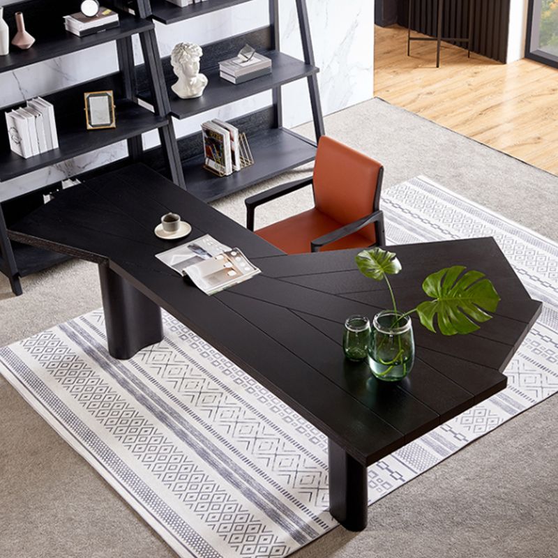 Free Form Office Table Industrial Solid Wood Fixed Working Desk Clearhalo 'furn' 'furn_office_desk' 'Furniture' 'Office Desks' 'Office Furniture' 'office_desk' 1200x1200_6b9d23a3-d822-42b6-8ff5-9599ee7350c3