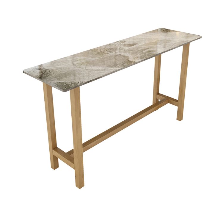 Modern Marble Counter Table with Rectangle Table Top Natural Trestle Table - 42" H Clearhalo 'Bar Furniture' 'Bar Tables' 'bar_tables' 'furn' 'furn_bar_tables' 'Furniture' 'furniture_bar_tables' 'Kitchen & Dining Furniture' 1200x1200_6b9e226f-cf11-4722-8754-5754d05554bb