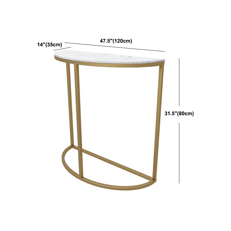 グラム大理石コンソールテーブルハーフムーンステイン抵抗性アクセントテーブル