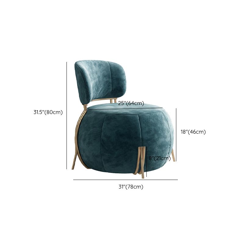 Blue Armless Lounge Chair Armless Fixed Back Bedroom Ottoman Set Clearhalo 'Accent Chairs' 'accent_chairs' 'Chairs & Seating' 'furn' 'furn_accent_chairs' 'Furniture' 'Living Room Furniture' 1200x1200_6ba12a0f-bd60-4beb-a9dd-9cdaa33503ff