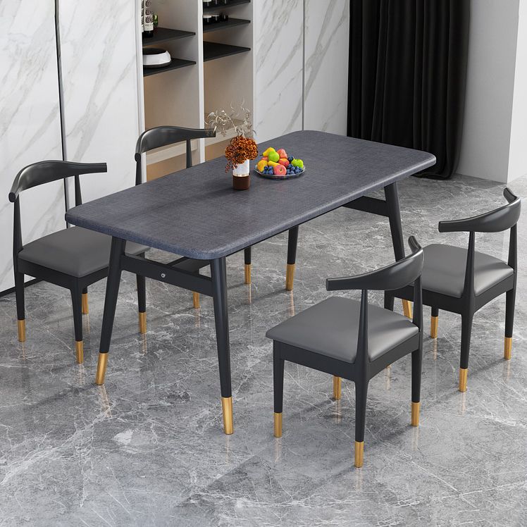 Rectangular Scandinavian Sintered Stone Dining Room Set Dining Furniture with 4 Legs Base Clearhalo 'Dining Room Sets' 'Dining Tables & Seating' 'dining_room_set' 'furn' 'furn_dining_room_set' 'Furniture' 'furniture_dining_room_set' 'Kitchen & Dining Furniture' 'kitchen&dining_furn' 'kitchen' 1200x1200_6ba1e83d-69ee-4baa-9470-e2f54bbe53ba