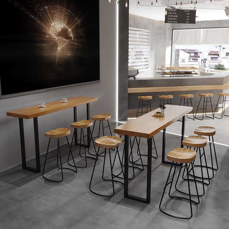 Rectangle Bar Dining Table Contemporary Bar Dining Table with Black Sled Base Clearhalo 'Bar Furniture' 'Bar Tables' 'bar_tables' 'furn' 'furn_bar_tables' 'Furniture' 'Kitchen & Dining Furniture' 1200x1200_6ba32d73-61c8-4acf-8d43-90d5e09327b2