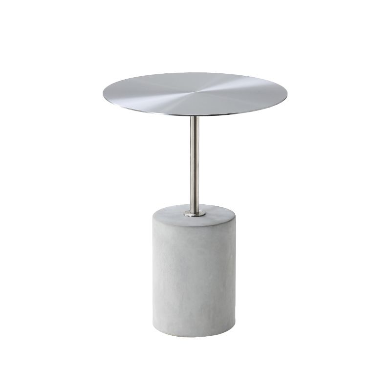 Round Metal Top Pedestal Side Table Pedestal End Table for Living Room