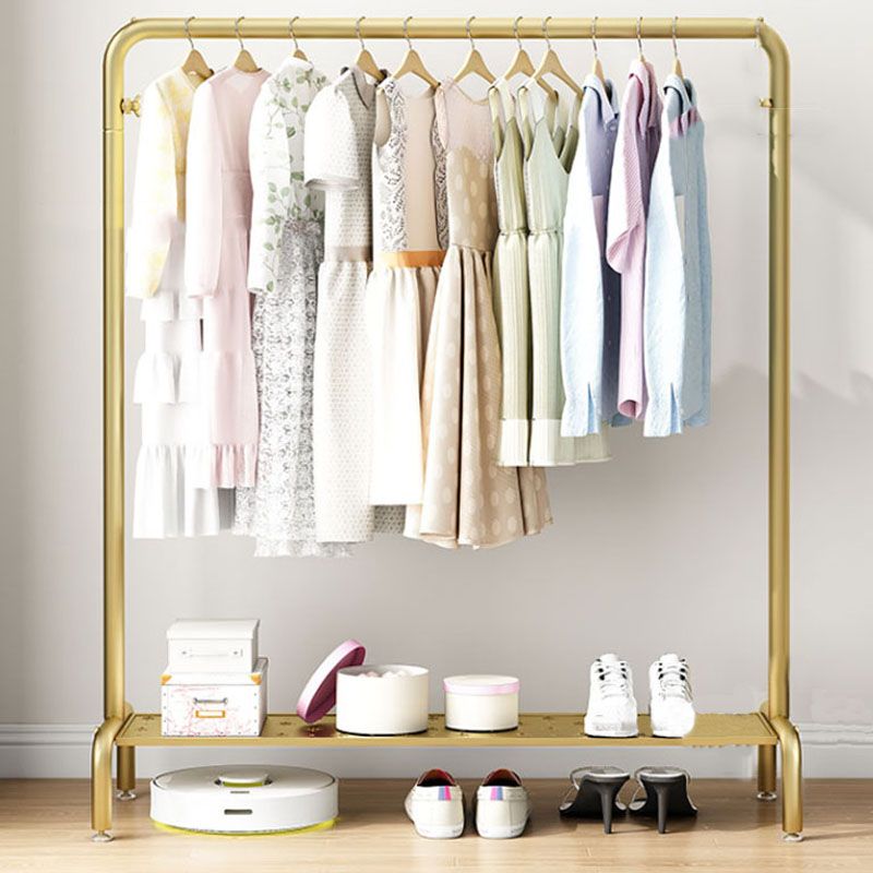 Modern Metal Coat Rack Hanging Rail and Lower Shelf Entryway Kit Clearhalo 'Entry & Mudroom Furniture' 'furn' 'furn_hall_tree_coat_racks' 'Furniture' 'Hall Trees & Coat Racks' 'hall_tree_coat_racks' 1200x1200_6ba3ecca-6c34-427d-861b-f33a129c1c07