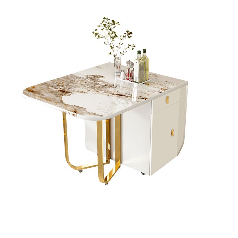 モダンな焼結ストーンダイニングテーブルセット1/3/5/7 PCS折りたたみテーブルと椅子