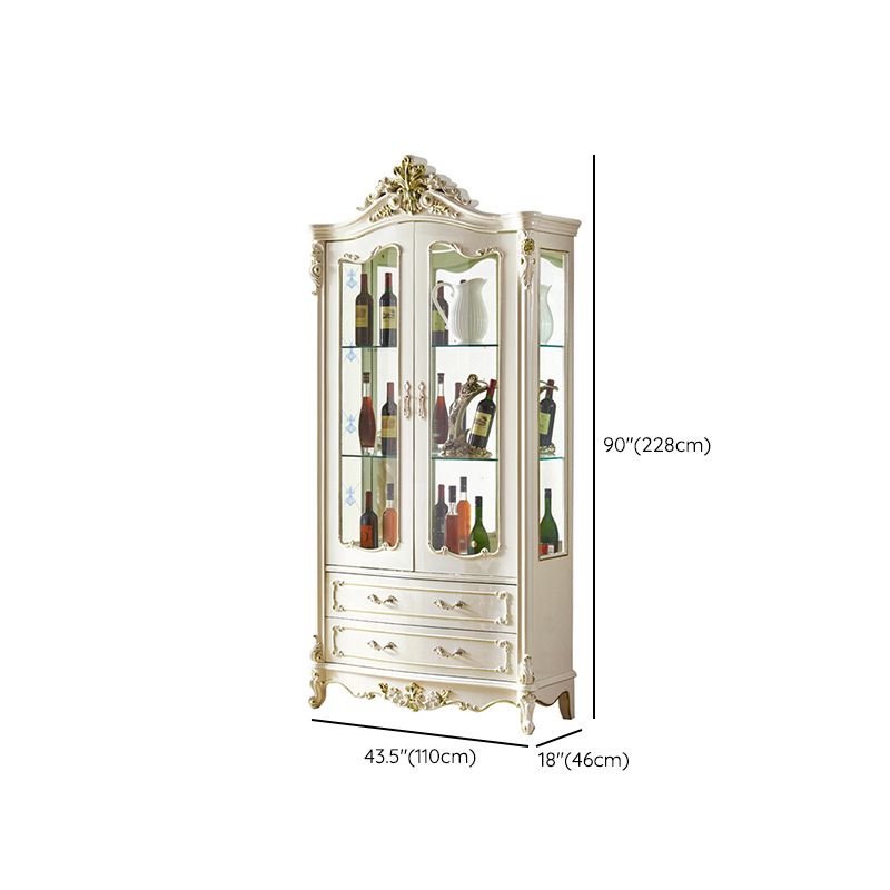 マットホワイトオークウッドキッチンワインホルダーとストレージキャビネット