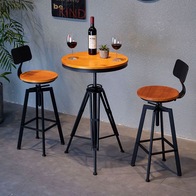 Industrial 1/2/3 Pieces Solid Wood Bar Table Set Round Bistro Set Clearhalo 'Bar Furniture' 'furn' 'furn_home_bar_bar_sets' 'Furniture' 'Home Bars & Bar Sets' 'home_bar_bar_sets' 'Kitchen & Dining Furniture' 1200x1200_6ba6469e-cd83-4ad7-9d38-881b5d013270