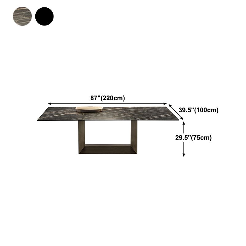 Stone Top Dining Table Rectangle Dining Table with Trestle Base Clearhalo ' dining_table' 'Dining Tables & Seating' 'Dining Tables' 'furn' 'furn_dining_table' 'Furniture' 'furniture_dining_table' 'Kitchen & Dining Furniture' 'kitchen&dining_furn' 'kitchen' 'kitchen_dining_table' 1200x1200_6ba6a527-afc0-4159-a7c0-9f9d39e62a2c